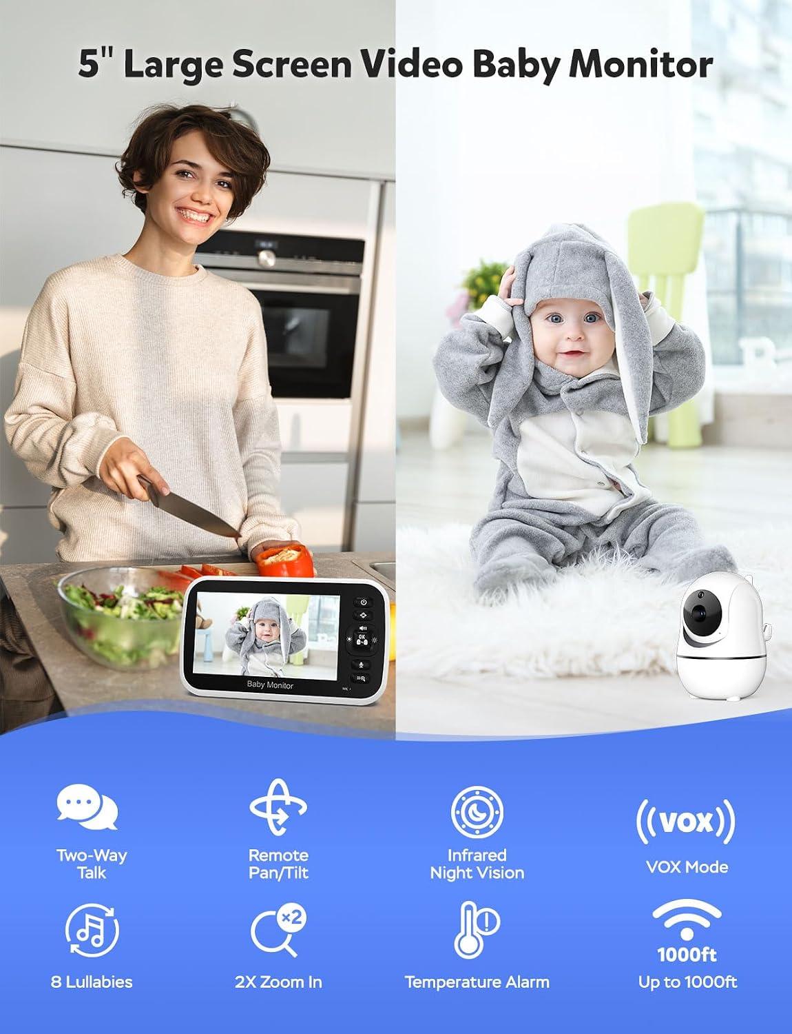 GoodBaby Baby Monitor with Camera, Video and Audio Monitoring System no wif Need - Image 2