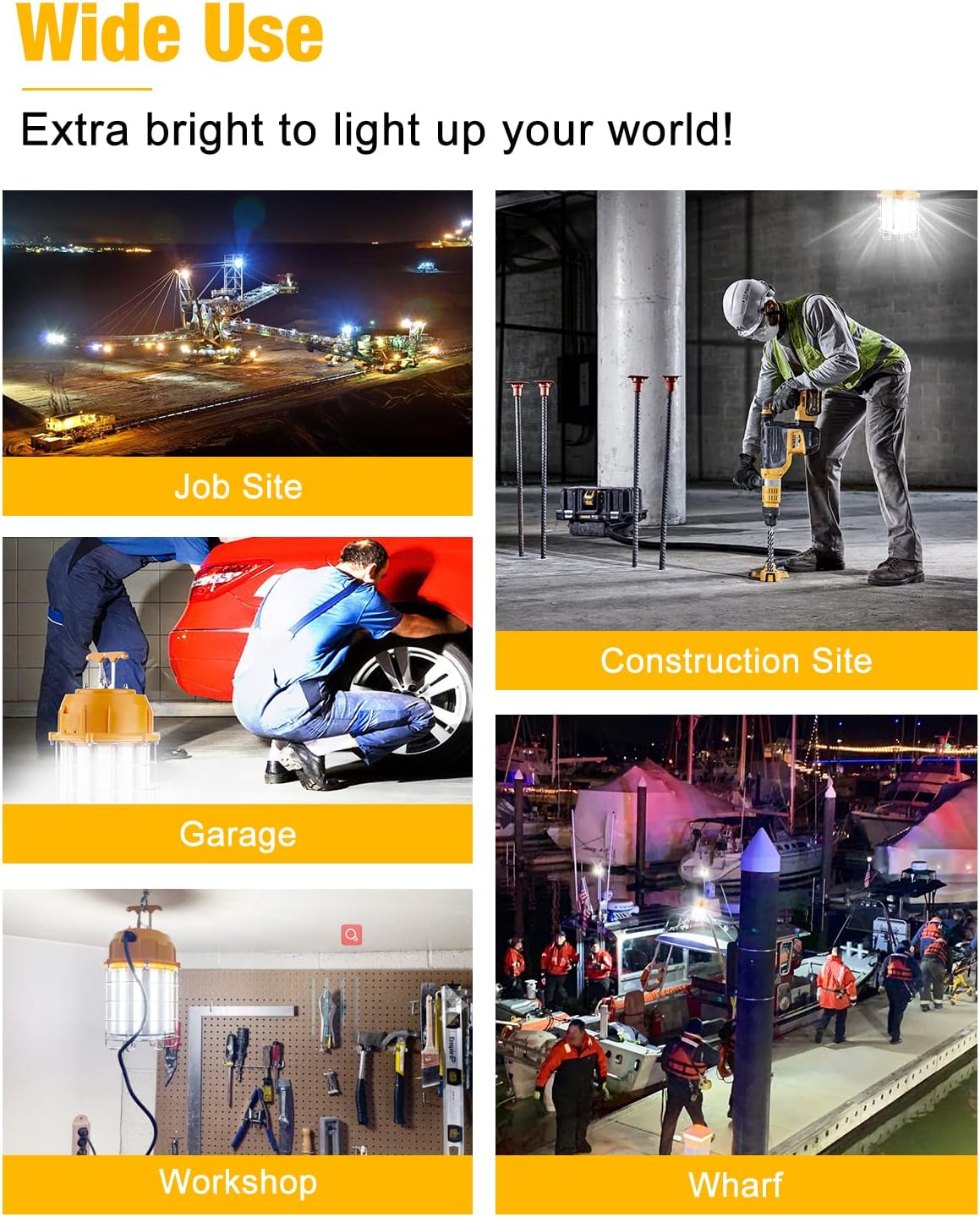 LED Temporary Work Light 150W 18000LM 5000K LED Construction Lights - Image 6