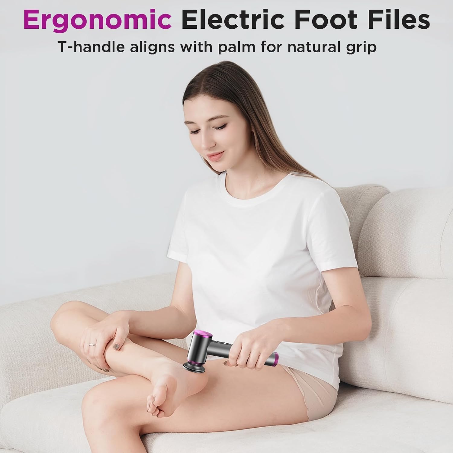 Electric Foot Callus Remover, Apply Oil,Foot File,Reusable Nano-Glass Head, Ergonomic Premium Aluminum Callus Remover for feet, Professional Foot SPA Pedicure Tool at Home - Image 2