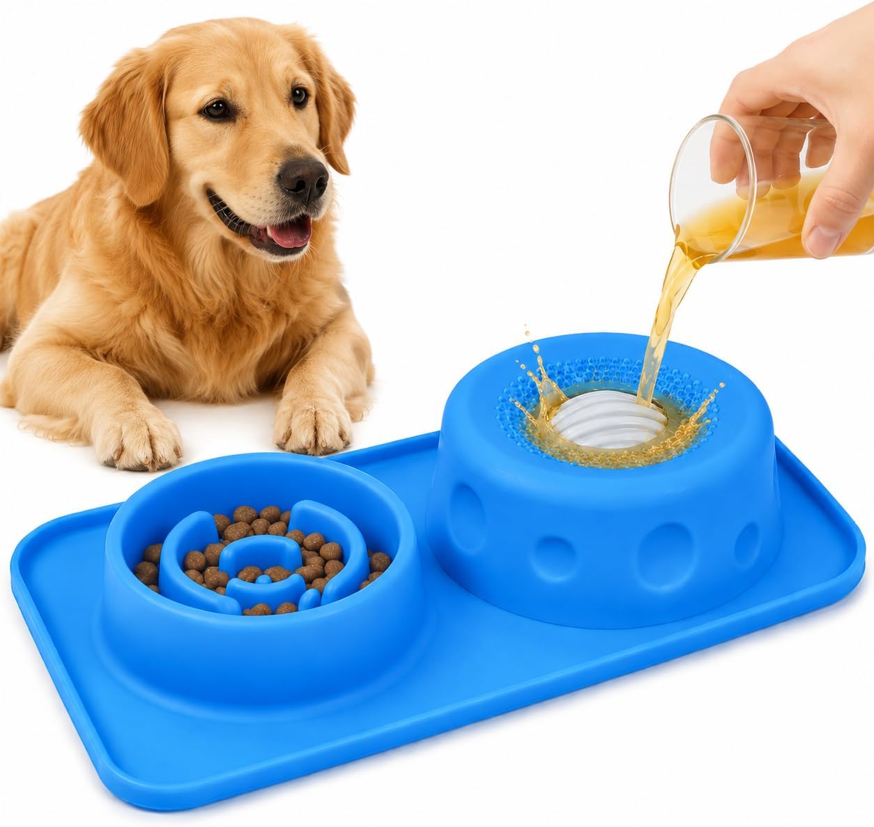 2-in-1 Slow Feeder Dog Lick Bowl wi...
