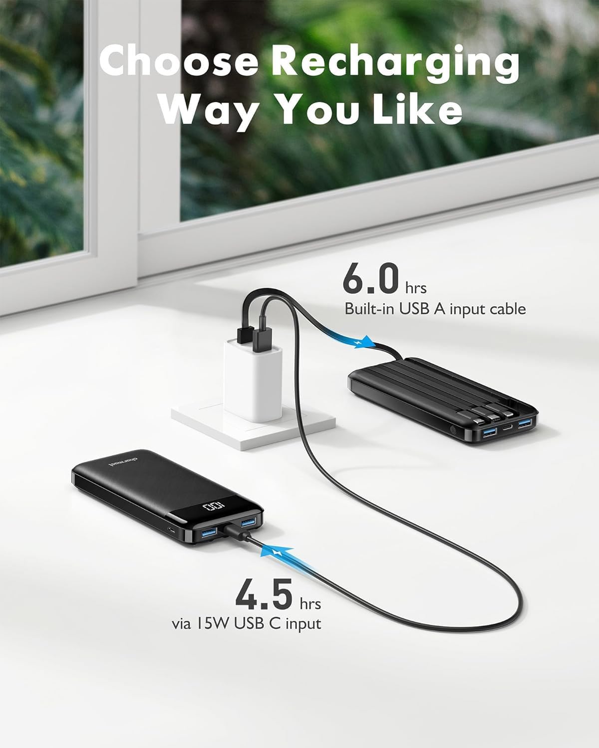 charmast Portable Charger Power Bank with Reinforced Built-in 4 Cables - Image 6