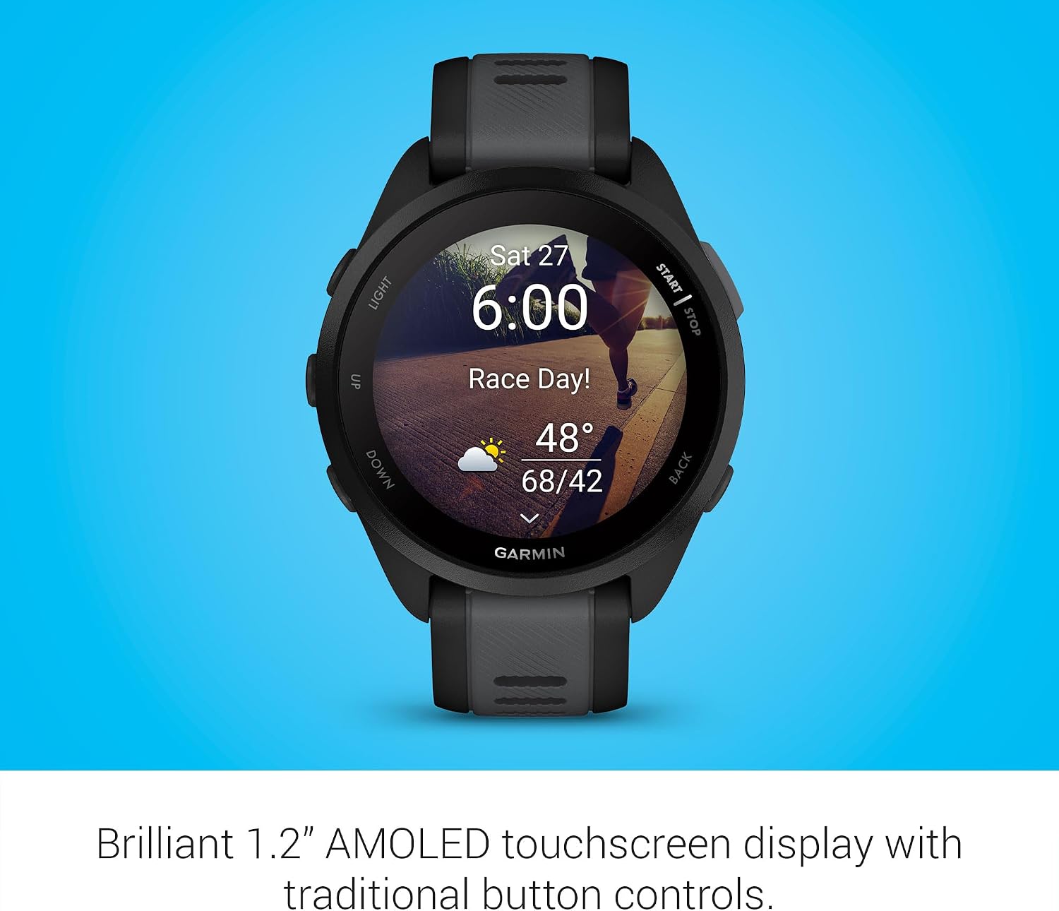 Garmin Forerunner® 165, Running Smartwatch, 43mm, Black - Image 3