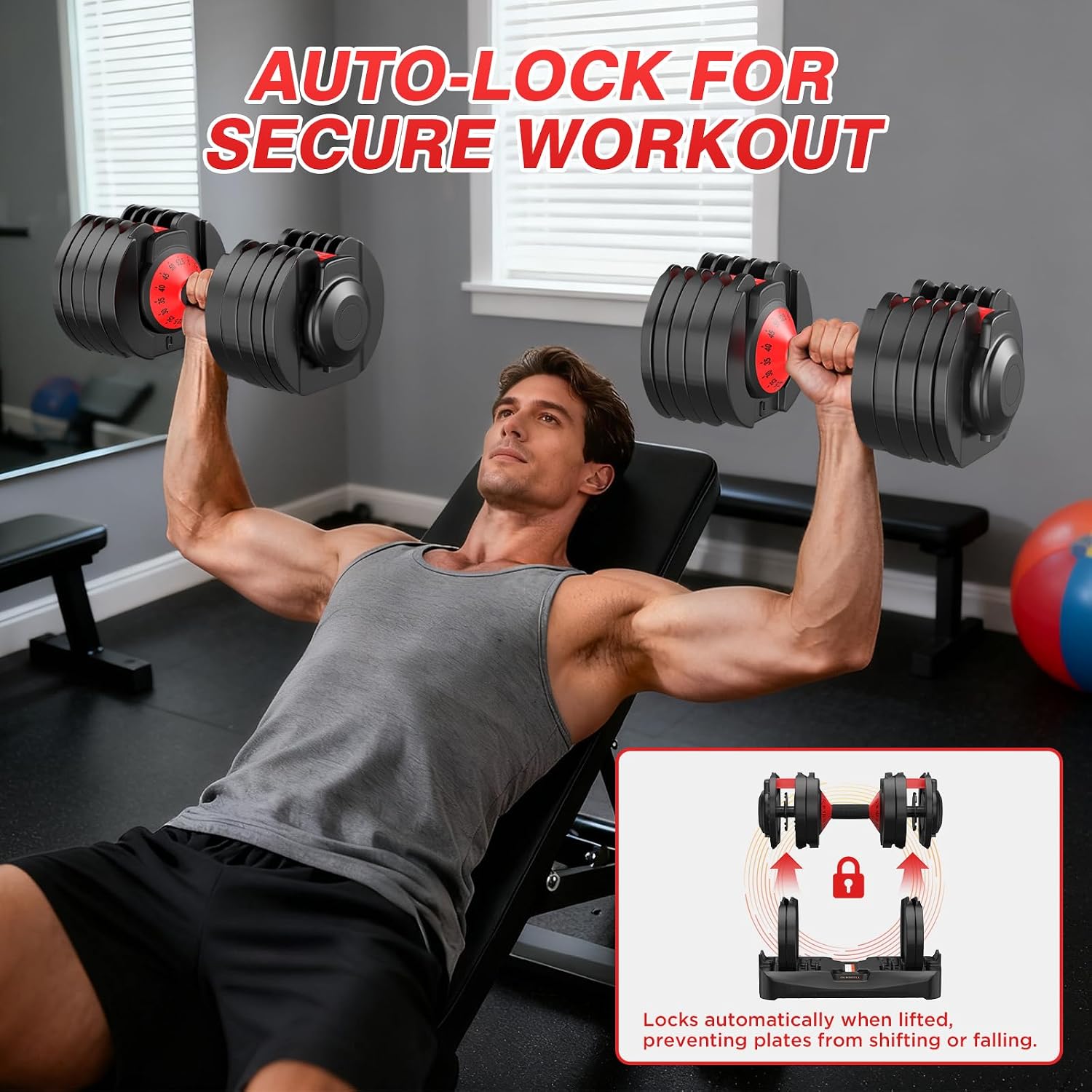 Adjustable Dumbbells Set of 2 for Home Gym Fitness Free Weights Set - Image 4