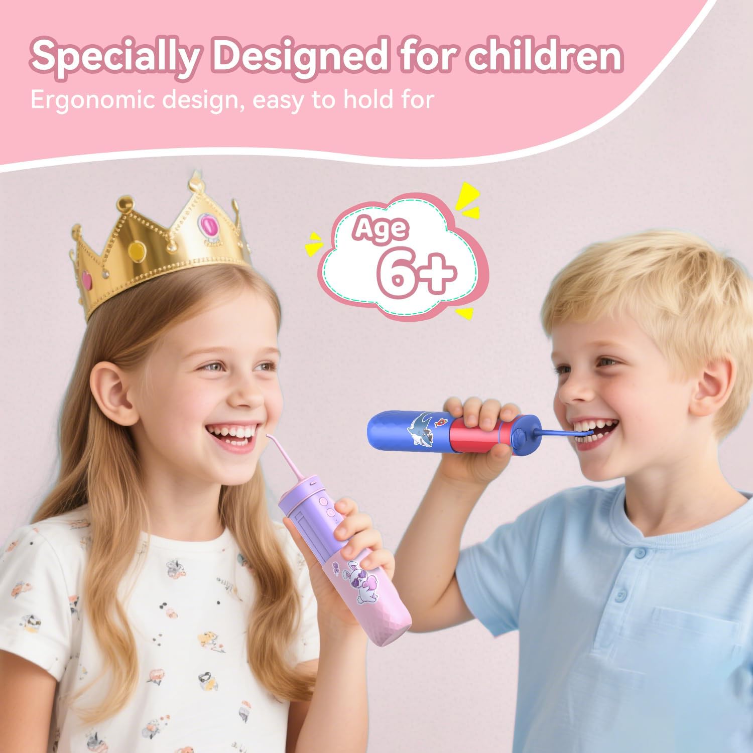 JTF Kids Water Flosser, Portable Compact Design, 4 Gentle Modes for Ages 6+ - Image 8