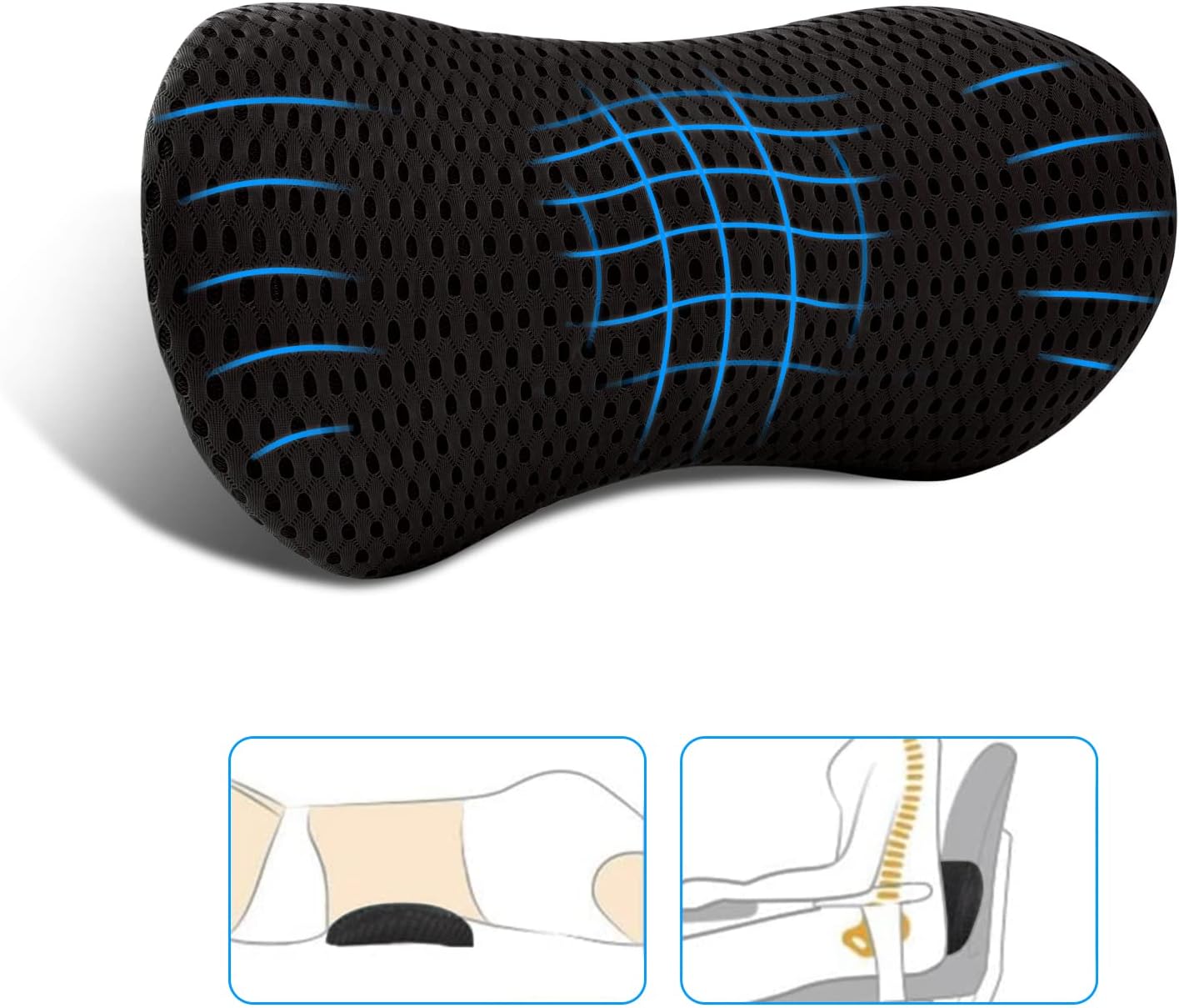 Lumbar Pillow, Memory Foam Lumbar S...