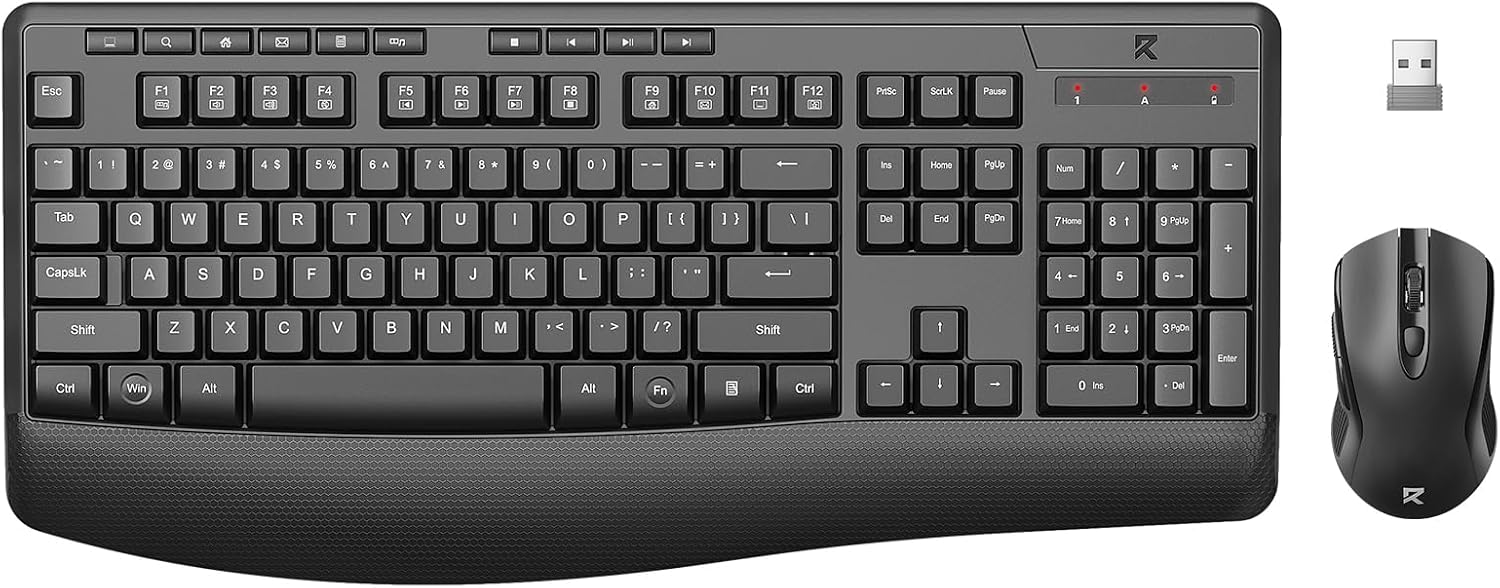 Redragon Wireless Keyboard and Mouse Combo,Keyboard with Wrist Rest BS-8804