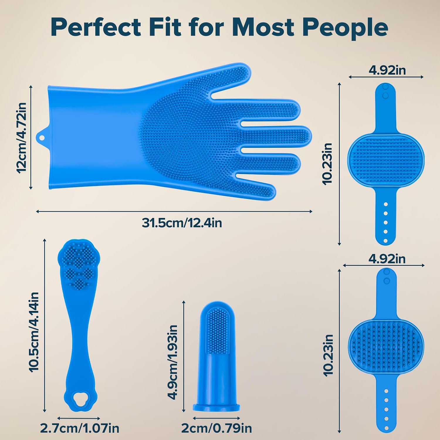 6PCS Grooming & Bath Supplies for Dogs, Cats | Dog Washing Gloves | Dog Bath Brush | Dog Shower Brush | Pet Grooming Gloves | Dog Grooming kit | Pet Supplies for Showerhead & Sprayer (Navy Blue) - Image 7