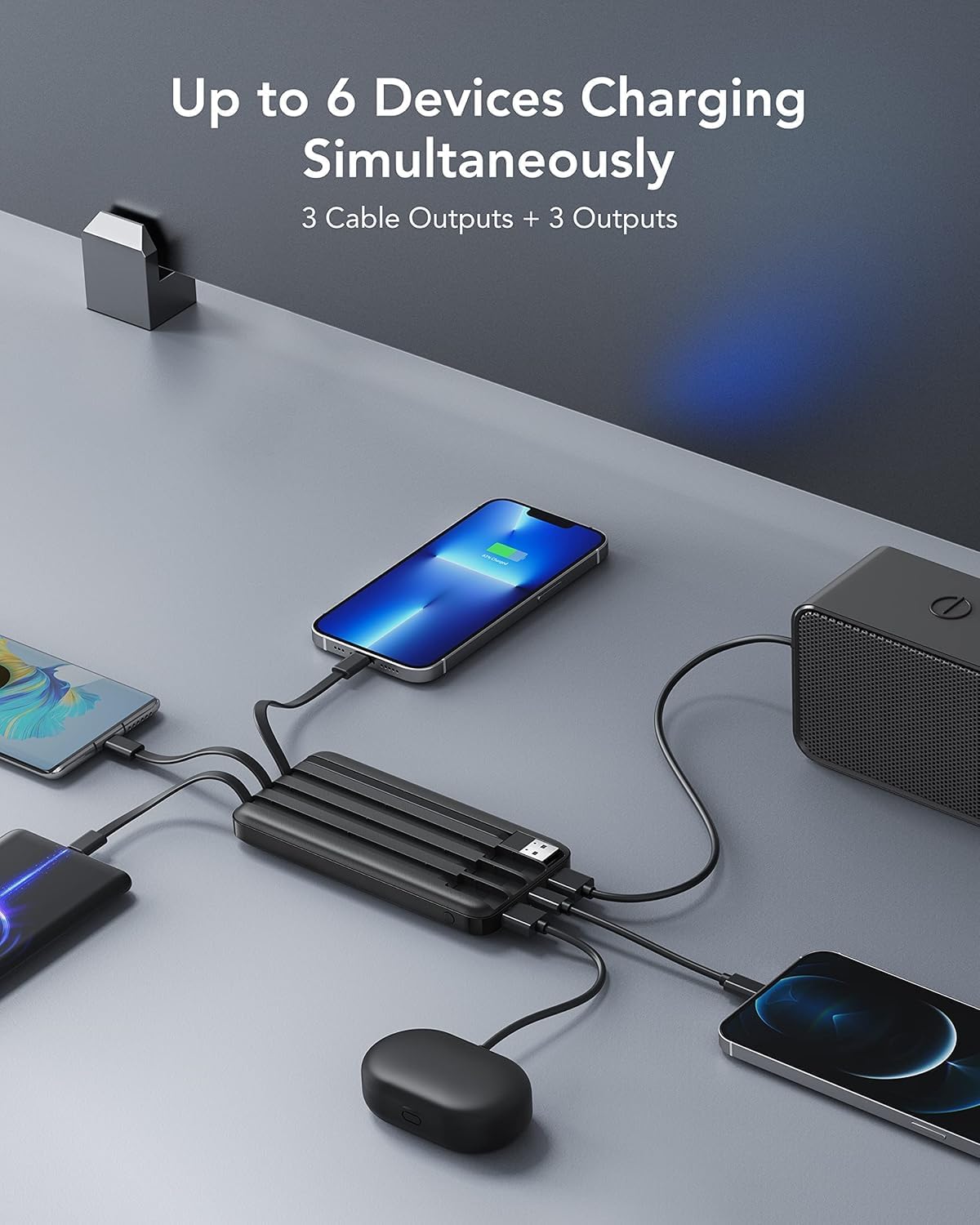 charmast Portable Charger Power Bank with Reinforced Built-in 4 Cables - Image 5
