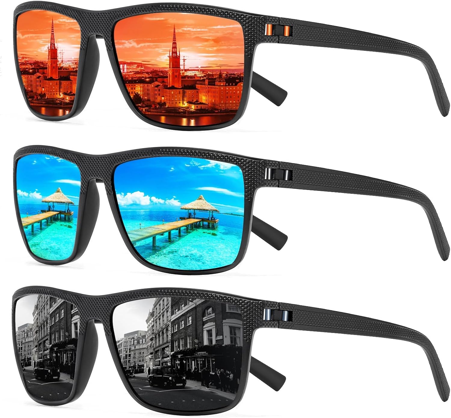 Square Polarized Sunglasses for Men...