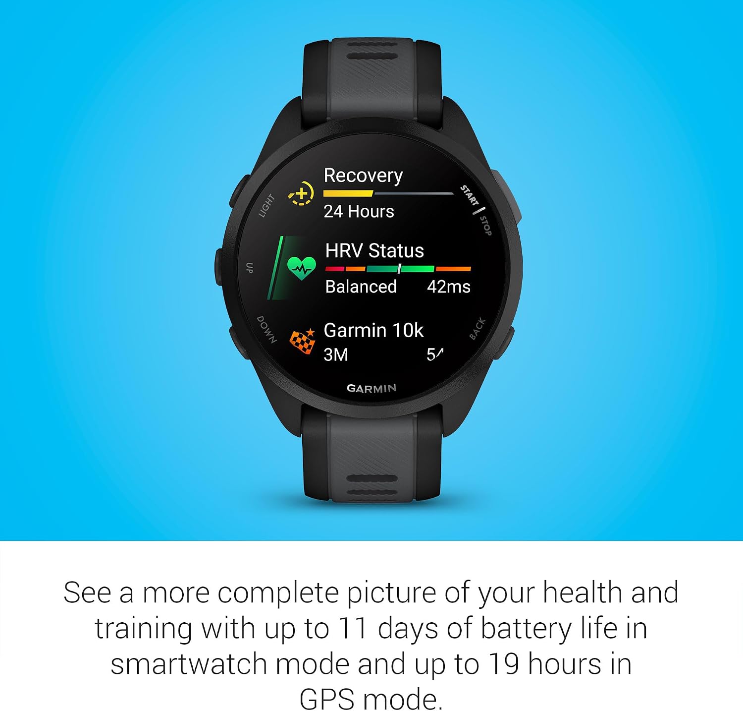 Garmin Forerunner® 165, Running Smartwatch, 43mm, Black - Image 5