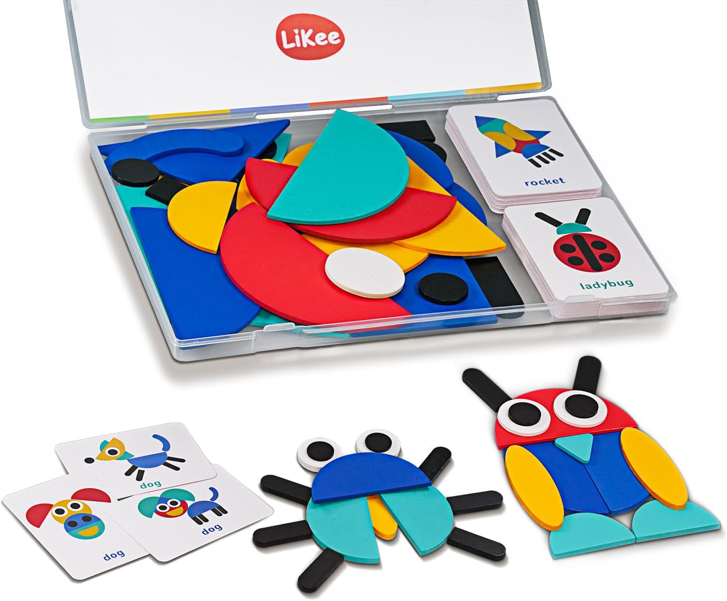 LiKee Wooden Shape Puzzle, 36 Block...