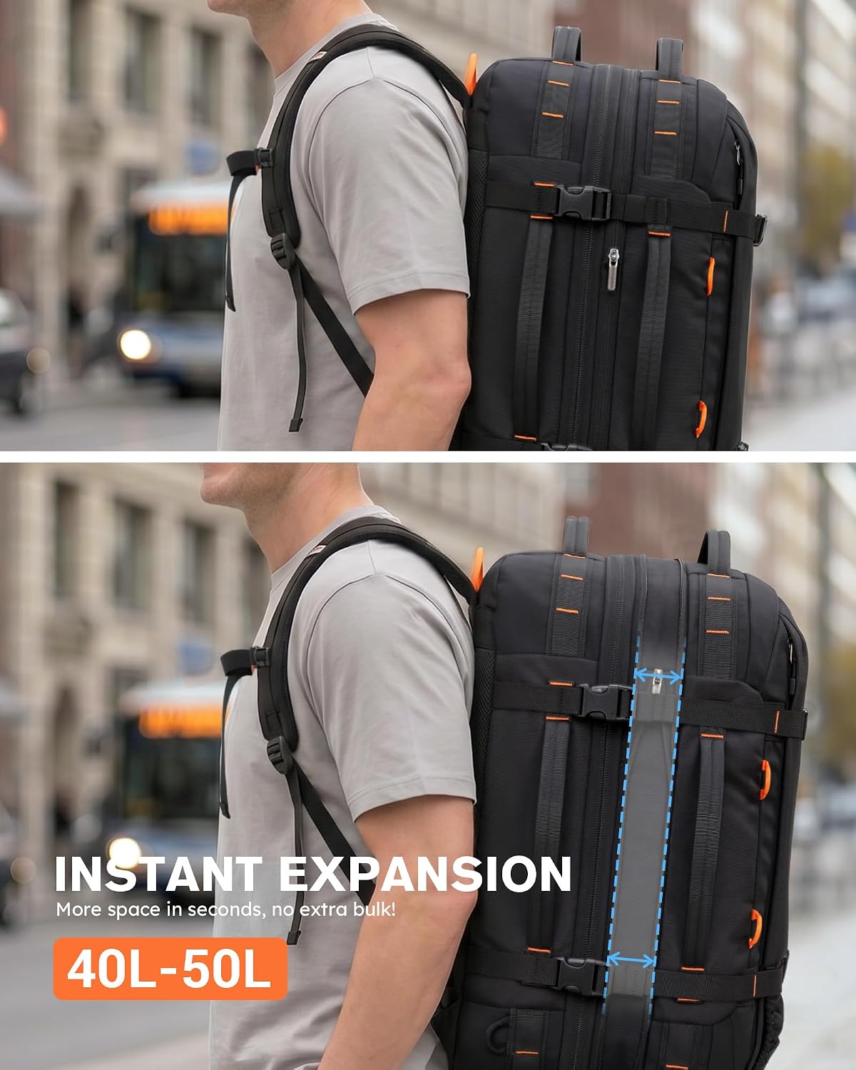 Tolaccea Travel Backpack 40-50L, 16" Laptop Carry On Duffle for Travel Work - Image 5