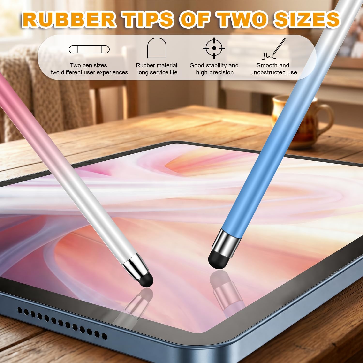 Stylus (10 Pcs), 2-in-1 Stylus Pen for Touch Screen, High Precision and Sensitivity, Suitable for iPad/iPhone/Samsung/Android Smartphone and Tablets, Compatible with All Touch Screen - Image 2
