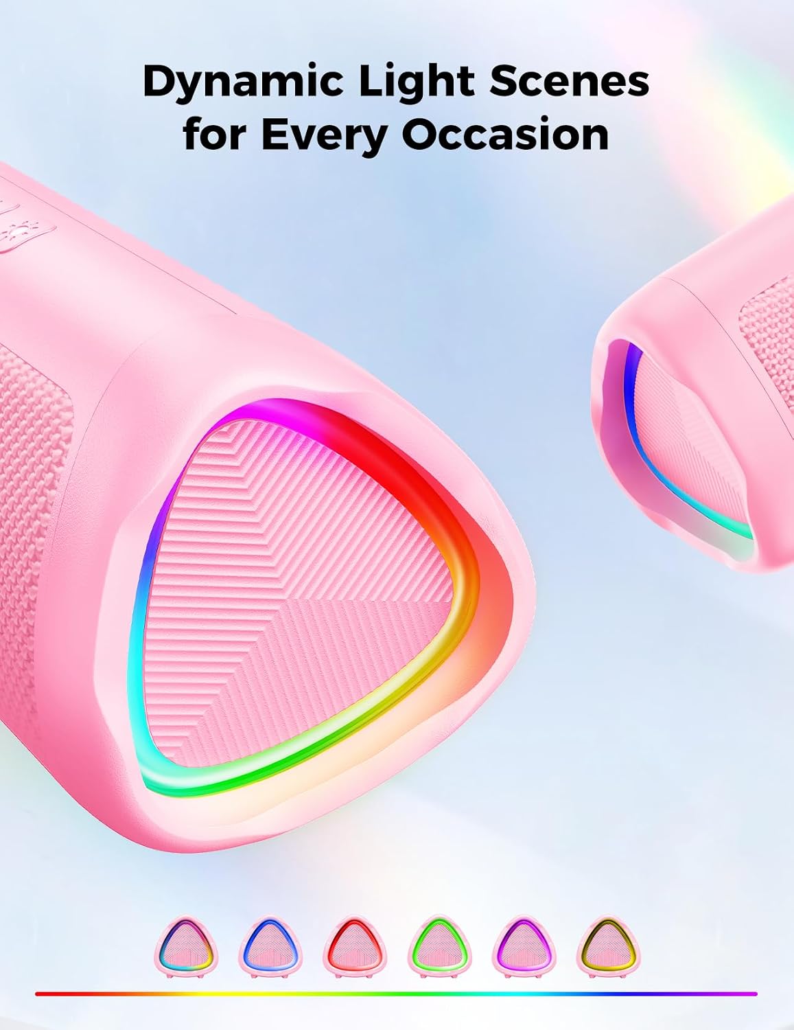 Bluetooth Speaker, 20W HD Sound, Portable Wireless, IPX5 Waterproof, Up to 24H Playtime, TWS Pairing, for Home/Party/Outdoor/Camping/Beach Essentials, Electronic Gadgets, Birthday Gift (Pink) - Image 3