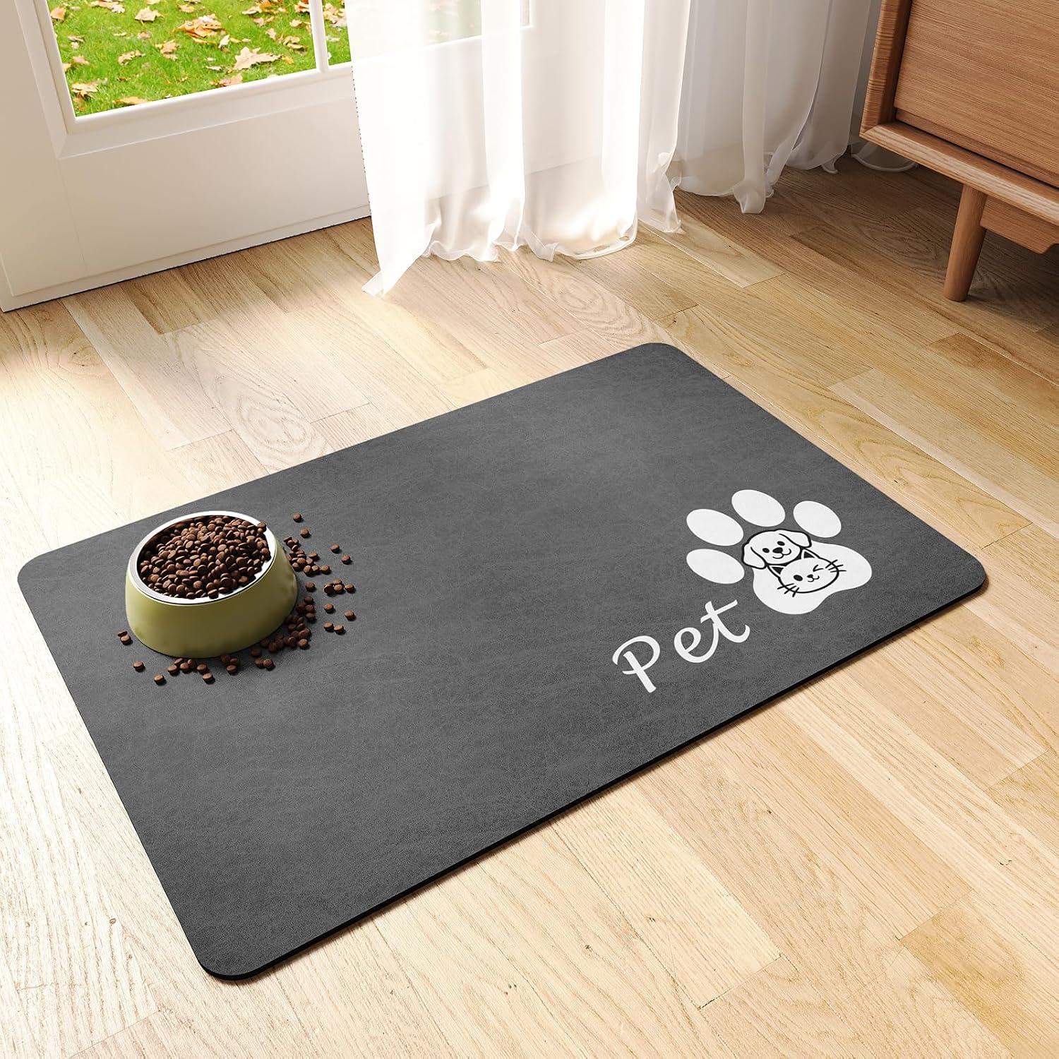 Dog Food Mat Cat Feeding Mat for Fo...