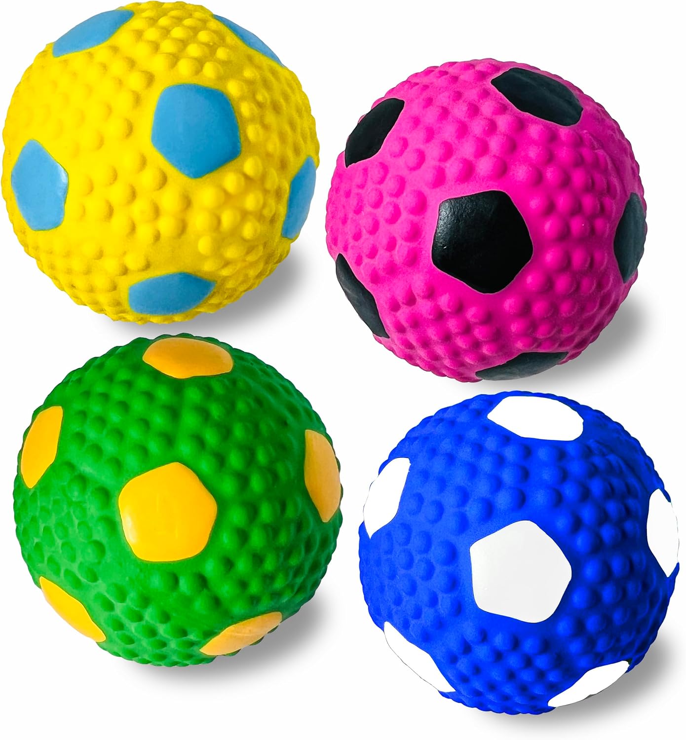 HOLYSTEED 2" Squeaky Dog Toys for Small Dogs, Mini Breed, Latex Soccer Ball