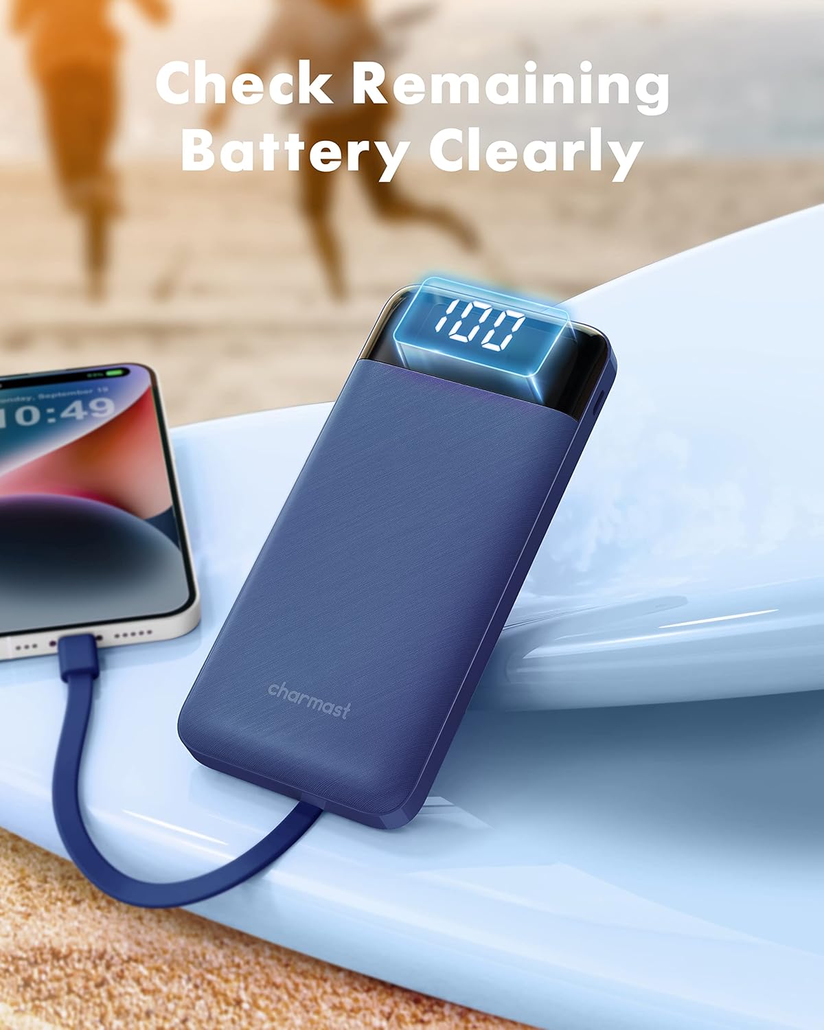charmast Portable Charger Power Bank with Reinforced Built-in 4 Cables - Image 7