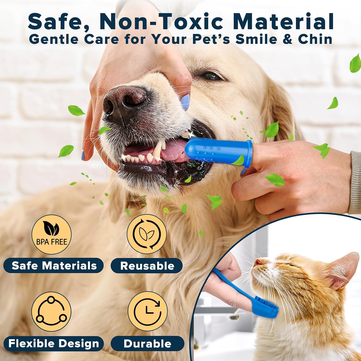 6PCS Grooming & Bath Supplies for Dogs, Cats | Dog Washing Gloves | Dog Bath Brush | Dog Shower Brush | Pet Grooming Gloves | Dog Grooming kit | Pet Supplies for Showerhead & Sprayer (Navy Blue) - Image 6