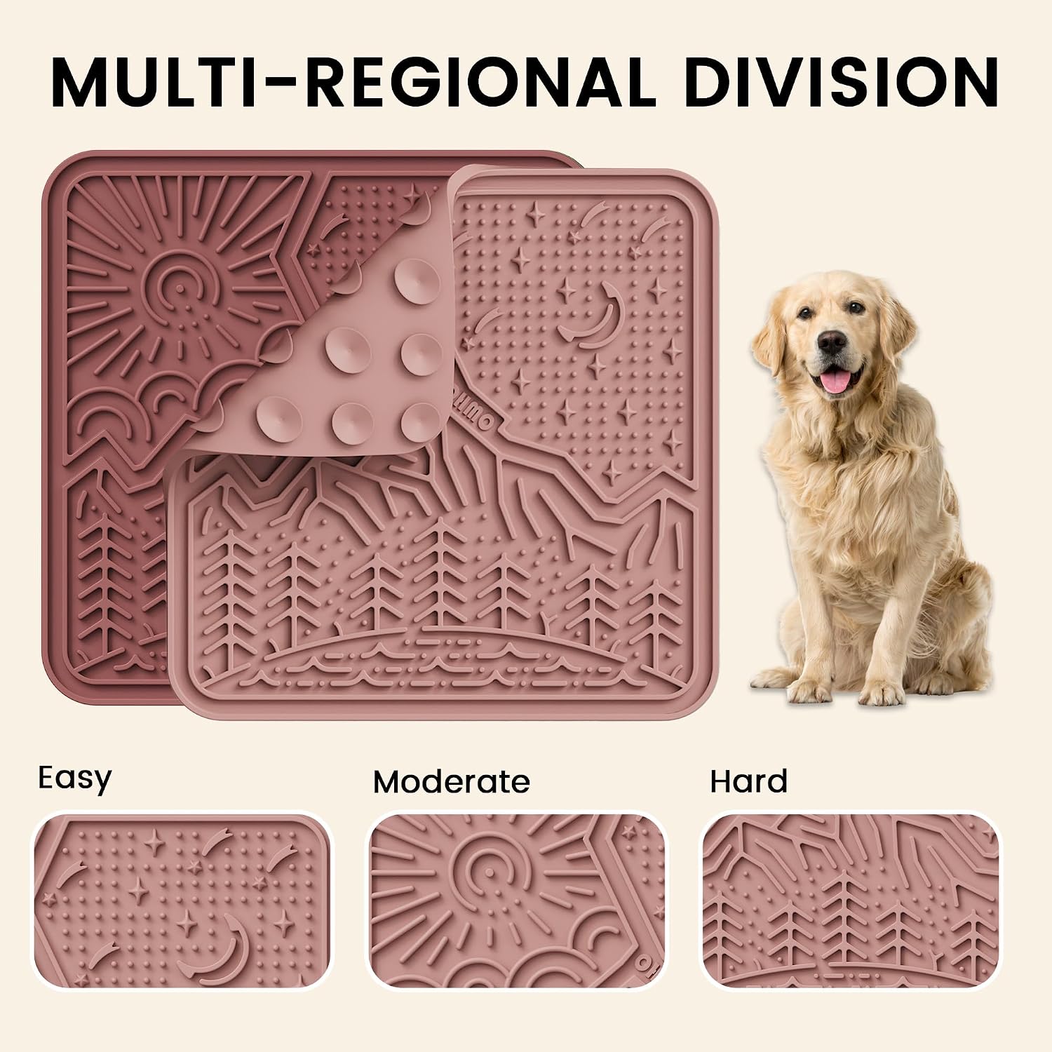 OHMO Lick Mat for Dogs and Cats Large(2 Pack) Nature Design Easy to Clean Pet Slow Feeder with Suction Cups, for Anxiety Relief and Boredom Reduction(Mars+Coral) - Image 4