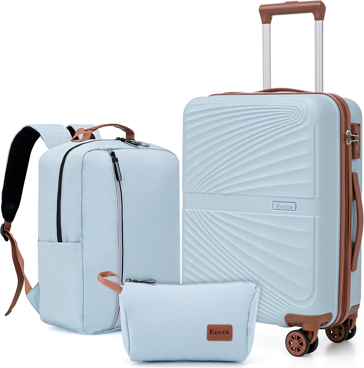 Eeeza Carry On Luggage Set Suitcase...