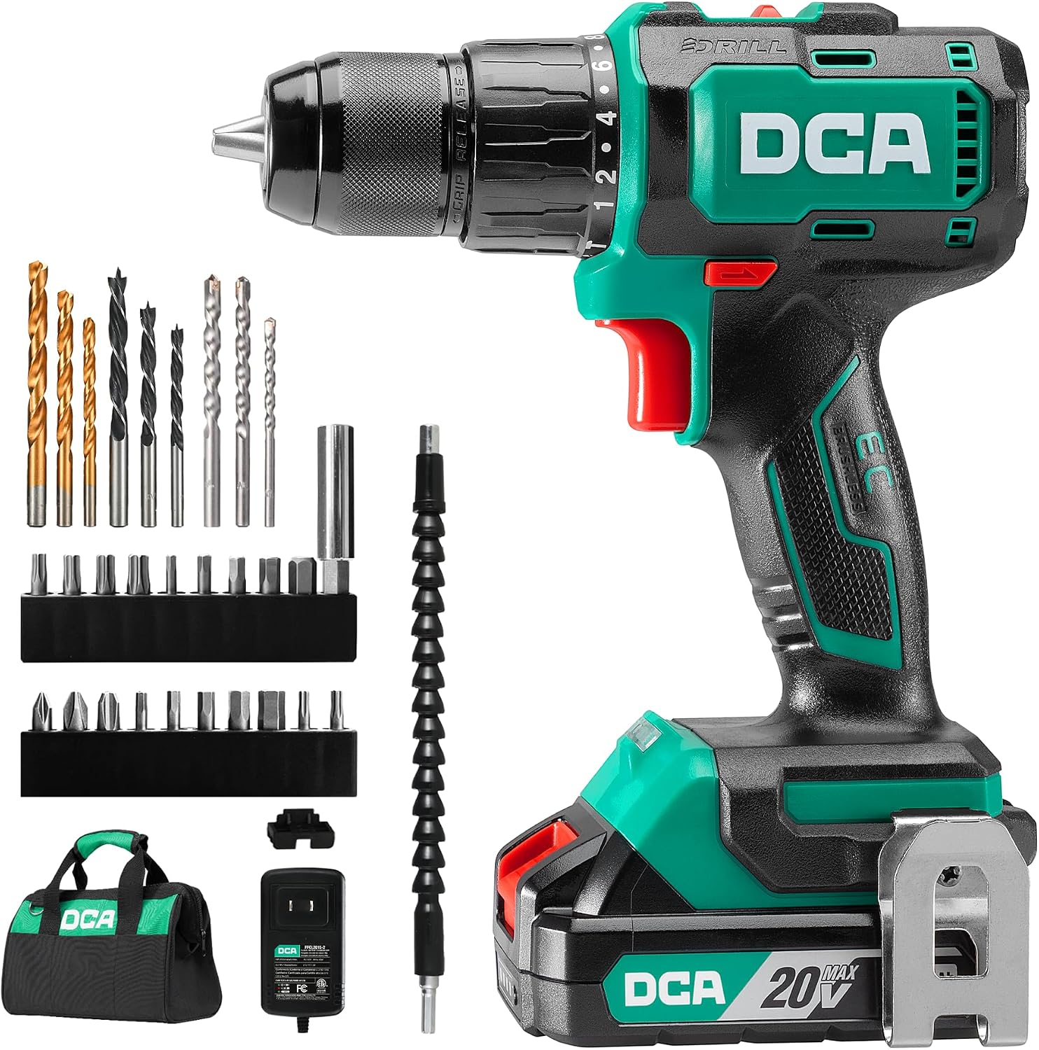 DCA 20V Brushless Hammer Drill Cord...