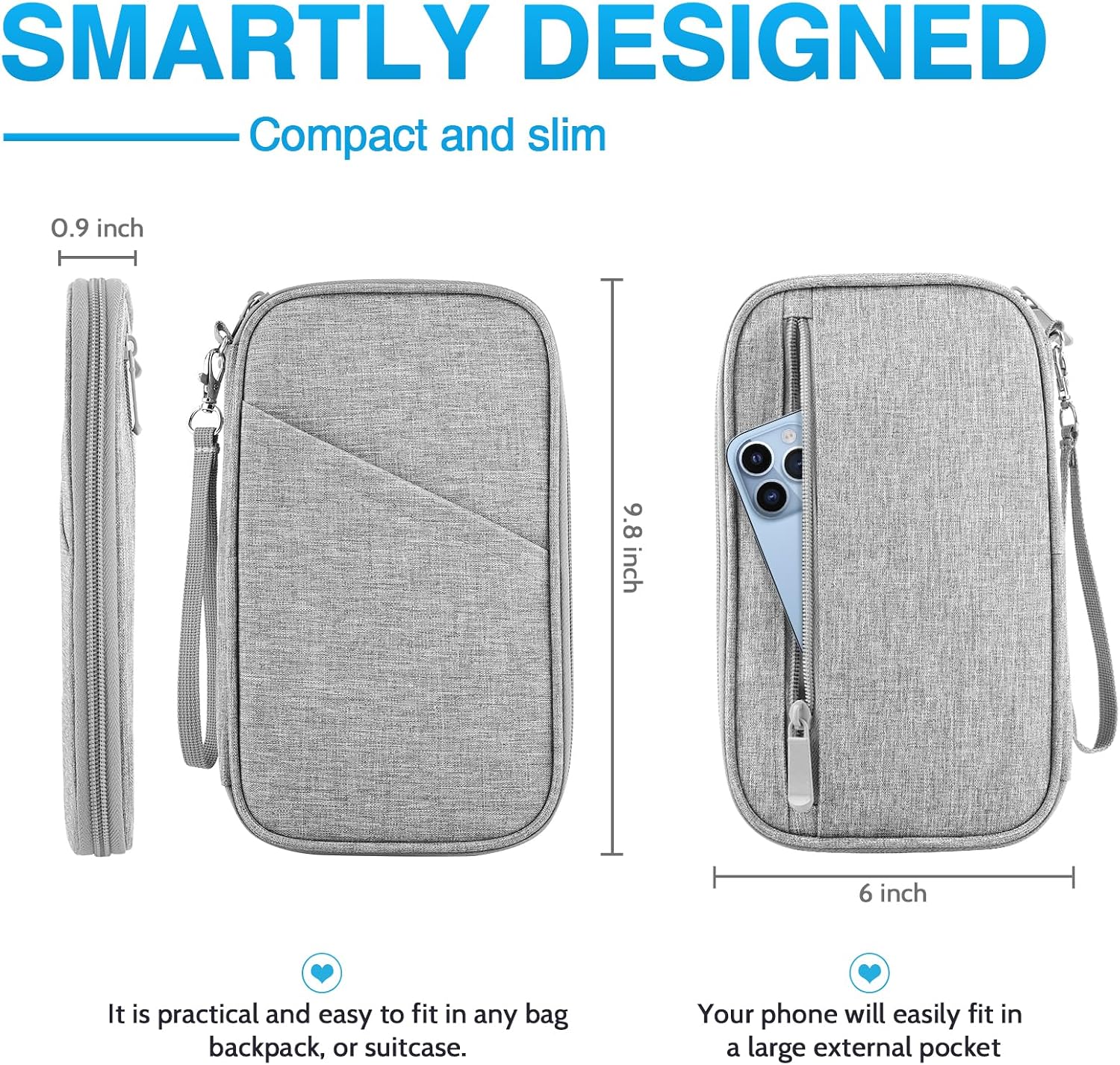 TOPBAG Passport Holder Family, Women Rfid Blocking Passport Wallet, Travel Document Organizer for Premium Wallets, Waterproof Passport Holders Bag for Women & Men Traveling, Credit Cards Case - Image 2
