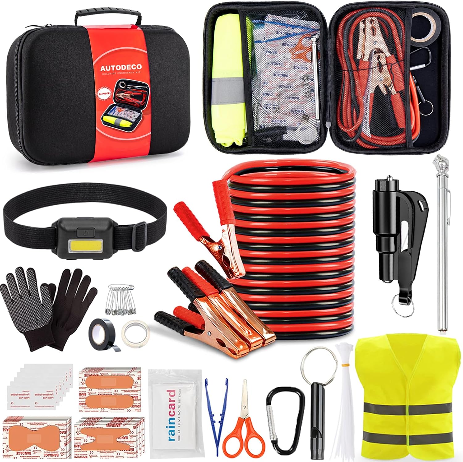 Car Roadside Emergency Kit, Portabl...