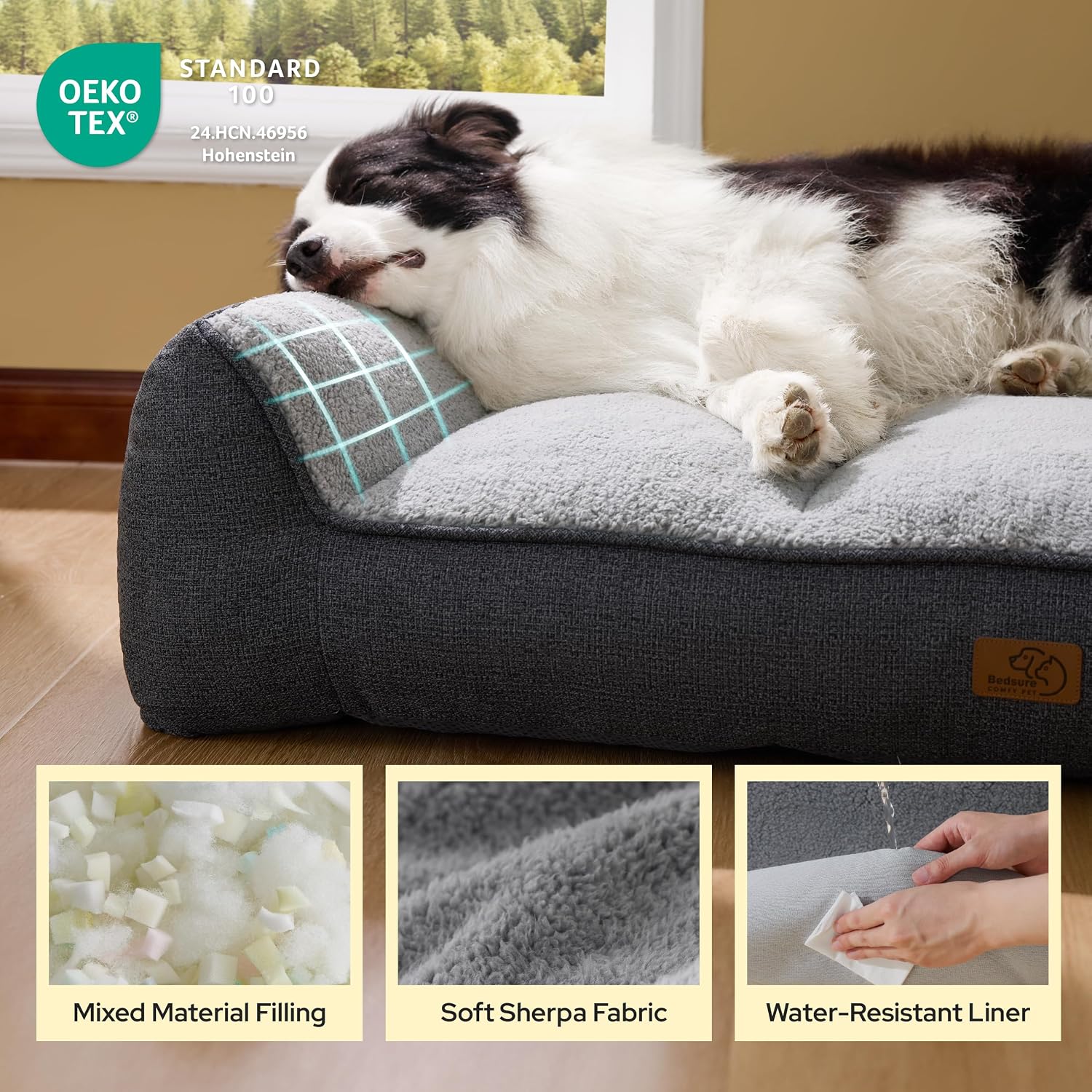 Bedsure SupportMax® Extra Thick Orthopedic XL Dog Beds Large Sized Dog - Image 5