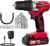 AVID POWER 20V Cordless Drill Set for Home DIY & Beginner Projects – Lightweight Power Drill with Battery Charger & 22 Bits, Variable Speed, 3/8″ Keyless Chuck, Ideal for Furniture Assembly (Red)